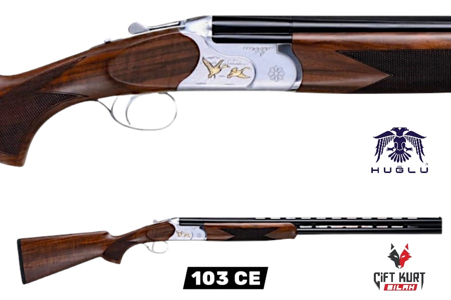 Huğlu 103 CE 12 Süperpoze Tek Tetik Ejektörlü Ağaç Beyaz Av Tüfeği